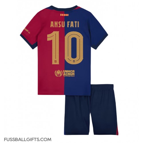 Barcelona Ansu Fati #10 Fußballbekleidung Heimtrikot Kinder 2024-25 Kurzarm (+ kurze hosen)